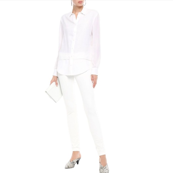 Joseph white stretch gabardine leggings mid-rise size US8 FR40 NWT - Picture 2 of 14